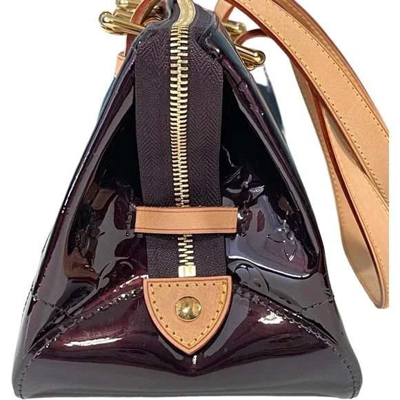 Louis Vuitton Amarante Vernis Patent Rosewood Shoulder Bag Satchel Burgundy - Picture 4 of 12